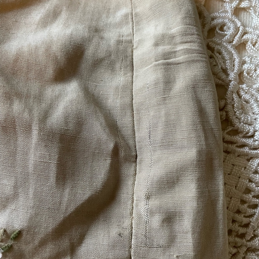 Ann Taylor floral embroidered Beige Silk Linen Skirt set - Picture 16 of 16
